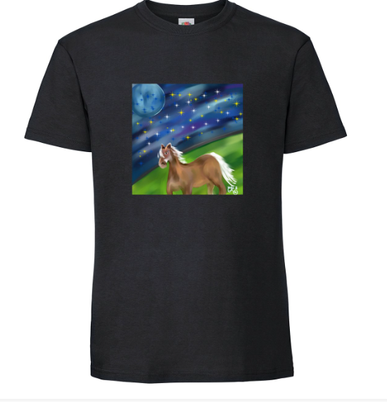 Tee-shirt cheval nuit étoilée