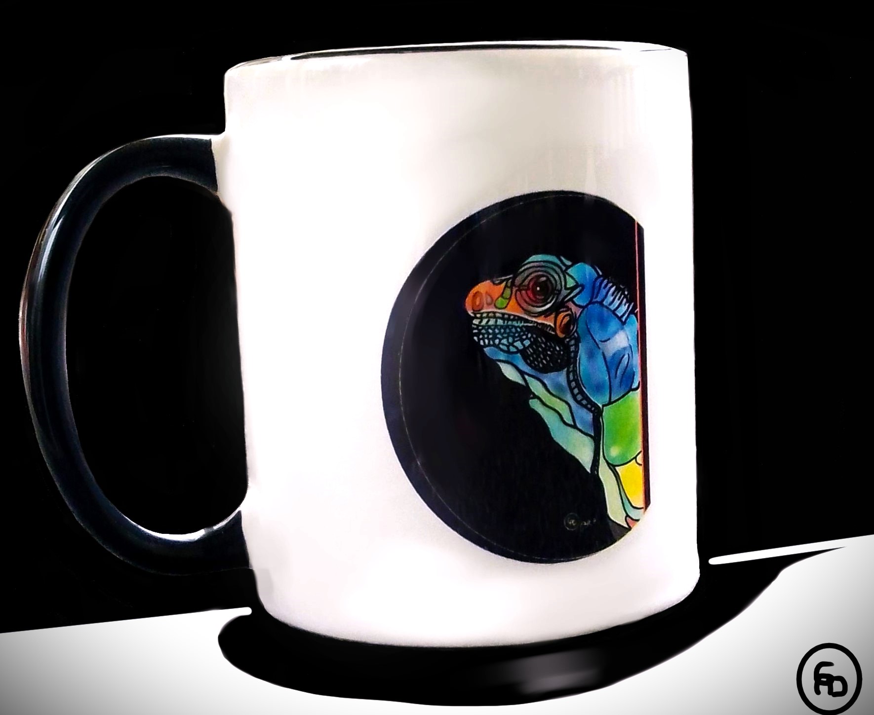 mug Art Caméléon Sobre design